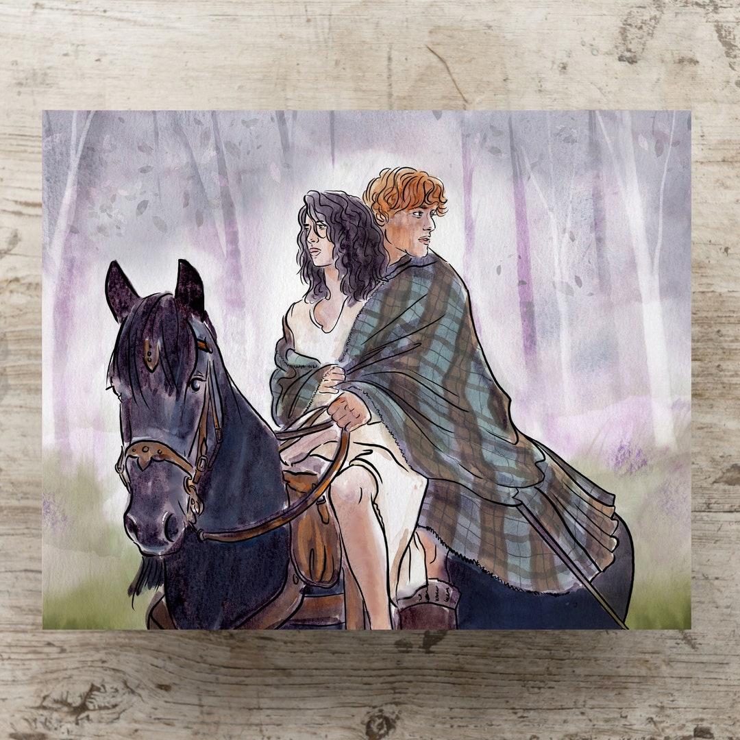 The Eternal Love Story of Jamie and Claire | Watercolor Art Print ...
