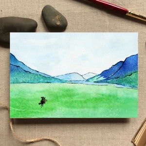 Outlander Glencoe Watercolor Art Print: Scottish Highlands