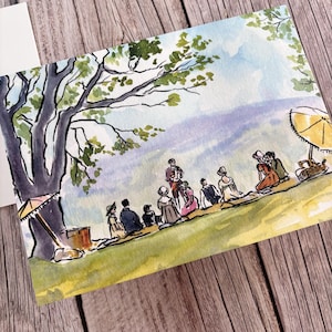 Emma Woodhouse and friends on Box Hill Art Print | Jane Austen Gifts