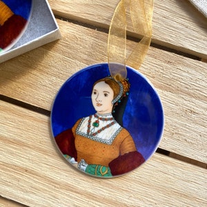 Katherine Howard Tudor Queen Round Ceramic Christmas Ornament