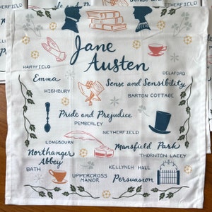 Jane Austen Book Lovers Deluxe Cotton Kitchen Tea Towel with Loop image 8