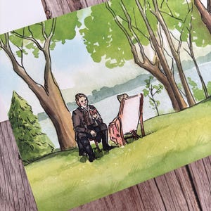 Sense and Sensibility Watercolor Art Print | Jane Austen Gifts image 1