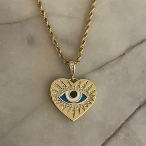 Evil Eye Heart Necklace