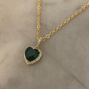 Green emerald hotsell heart necklace