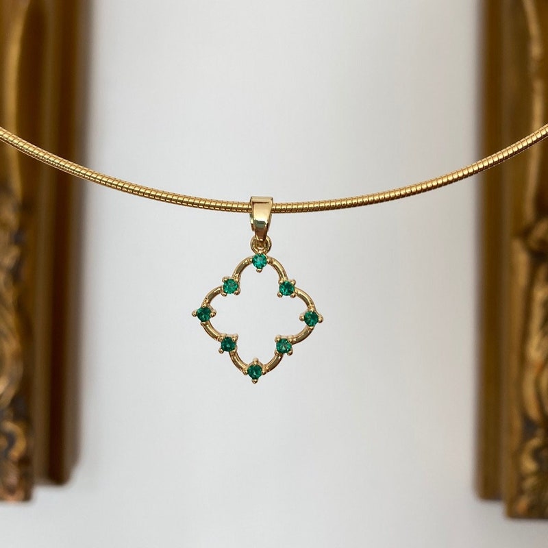 Amalfi Floral Choker, Emerald main image 1