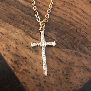 Crystal Cross Sword Necklace