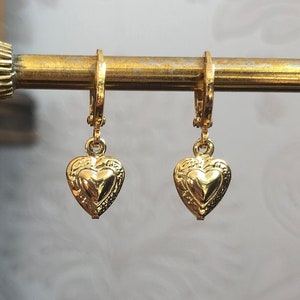 Heart Huggie Hoop Earrings