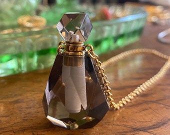 Collana Lunga 18 Argento Sterling Ciondolo In Quarzo Fumé