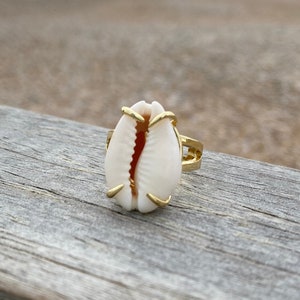 Gold Cowrie Shell Ring