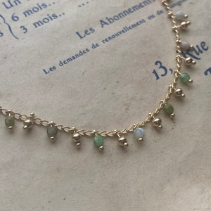 Collar con dije de ágata verde