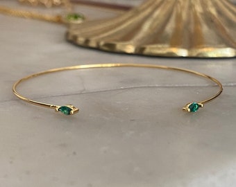 Emerald Green Double Jewel Bracelet