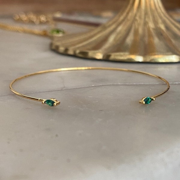 Emerald Green Double Jewel Bracelet