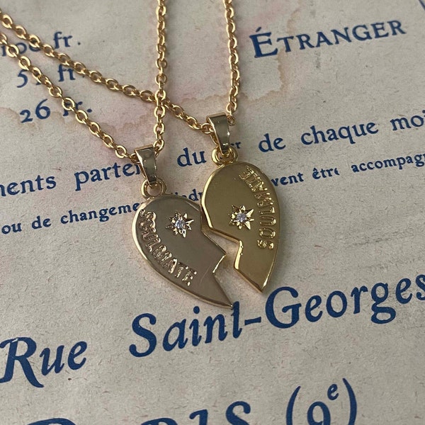 Two Half Heart Soulmate Necklaces