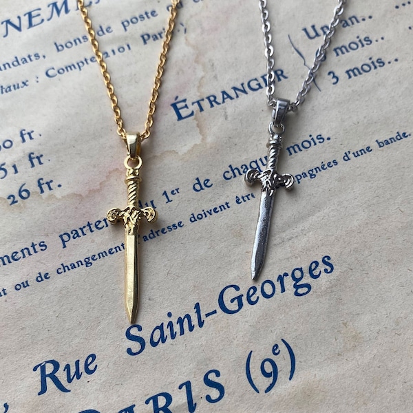 Dagger Y Gemstone Necklace
