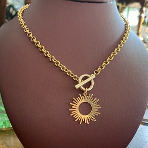 Sun Toggle Clasp Necklace