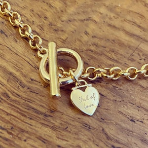 Heart Padlock Toggle Clasp Necklace