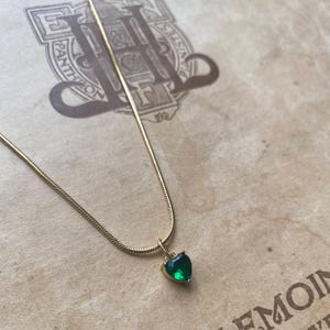 Emerald Green Heart Necklace