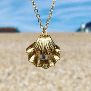 Oyster Shell & Pearl Necklace