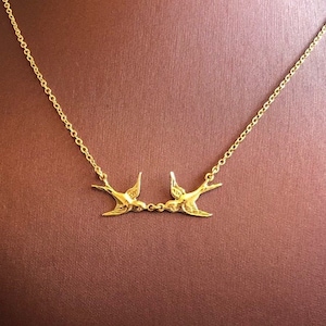 Kissing Swallow Bird Necklace