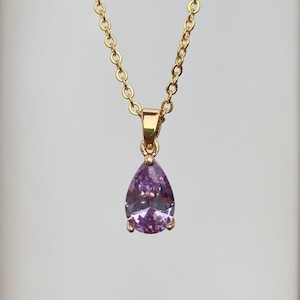 Lilac Teardrop Jewel Necklace