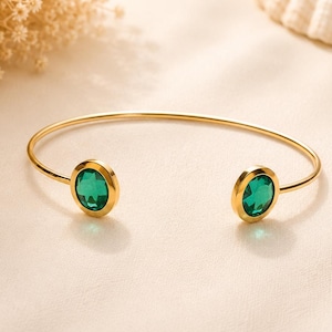 Emerald Green Double Jewel Bracelet