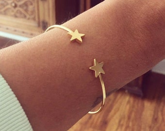 Double Star Bangle Bracelet