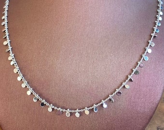 Tiny Disc Drop Necklace