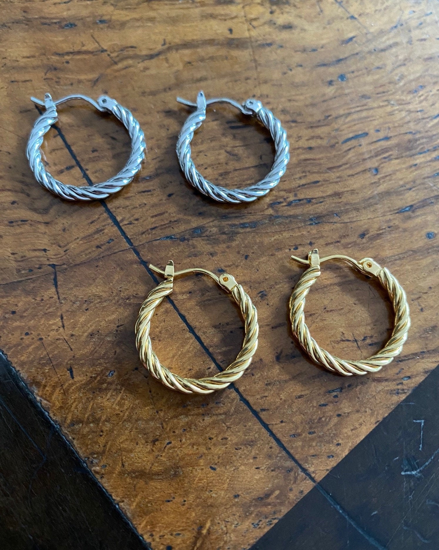 Twisted Rope Hoop Earrings