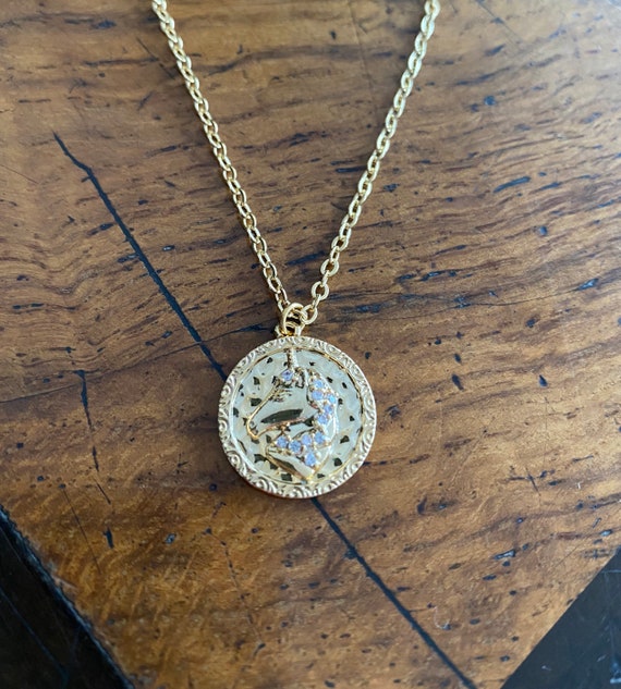 Crystal Unicorn Medallion Necklace 