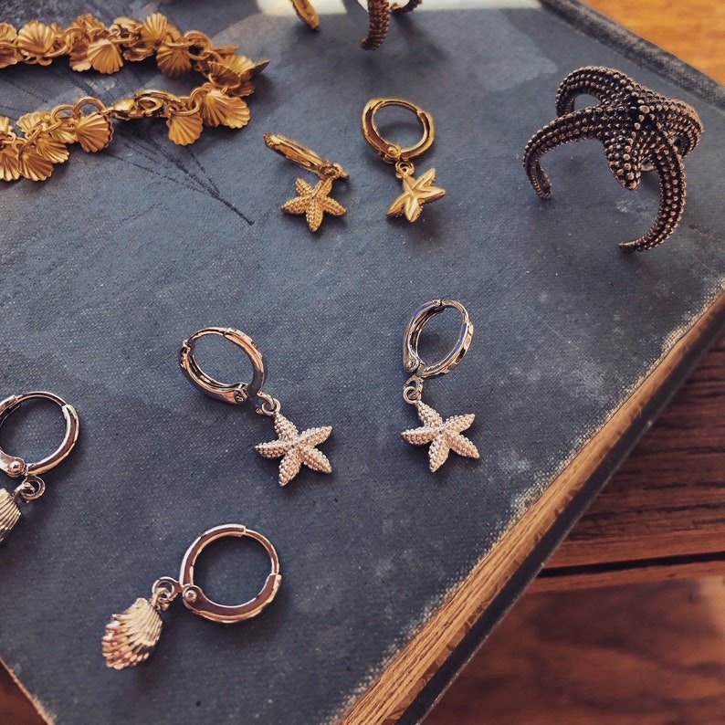 Starfish Huggie Earrings