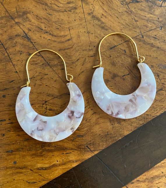 Marbled resin hoop best sale earrings