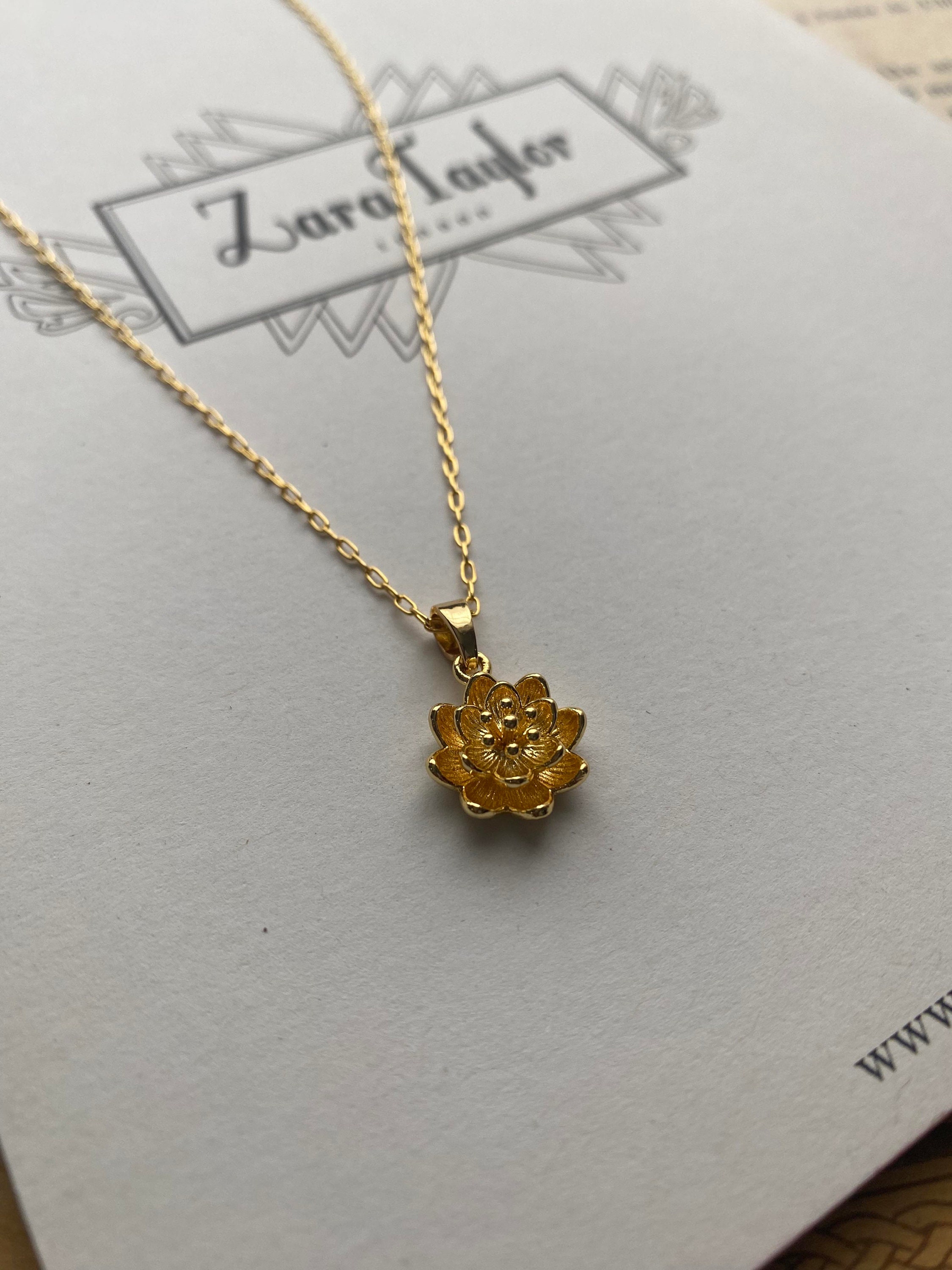 3D Lotus Necklace – Gold-plated Yoga Jewellery – Mindful