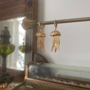 Gold Jellyfish Huggie Hoop Earrings