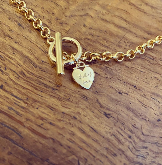 Collana Donna Con Ciondolo Lucchetto E Cuore A Strati - Oro Punk - Regolabile 45+5 Cm