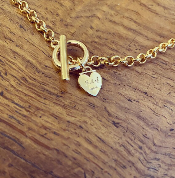 Collana Donna Con Ciondolo Lucchetto E Cuore A Strati - Oro Punk - Regolabile 45+5 Cm
