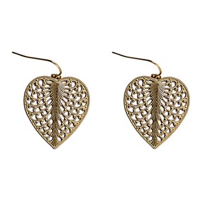 Filigree Heart Leaf Earrings image 3