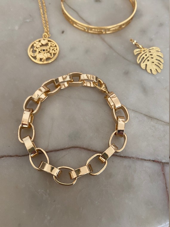 Large Paper Chain Link Bracelet Etsy