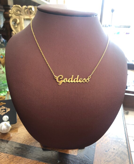 Sterling Silver Goddess Necklace - Etsy
