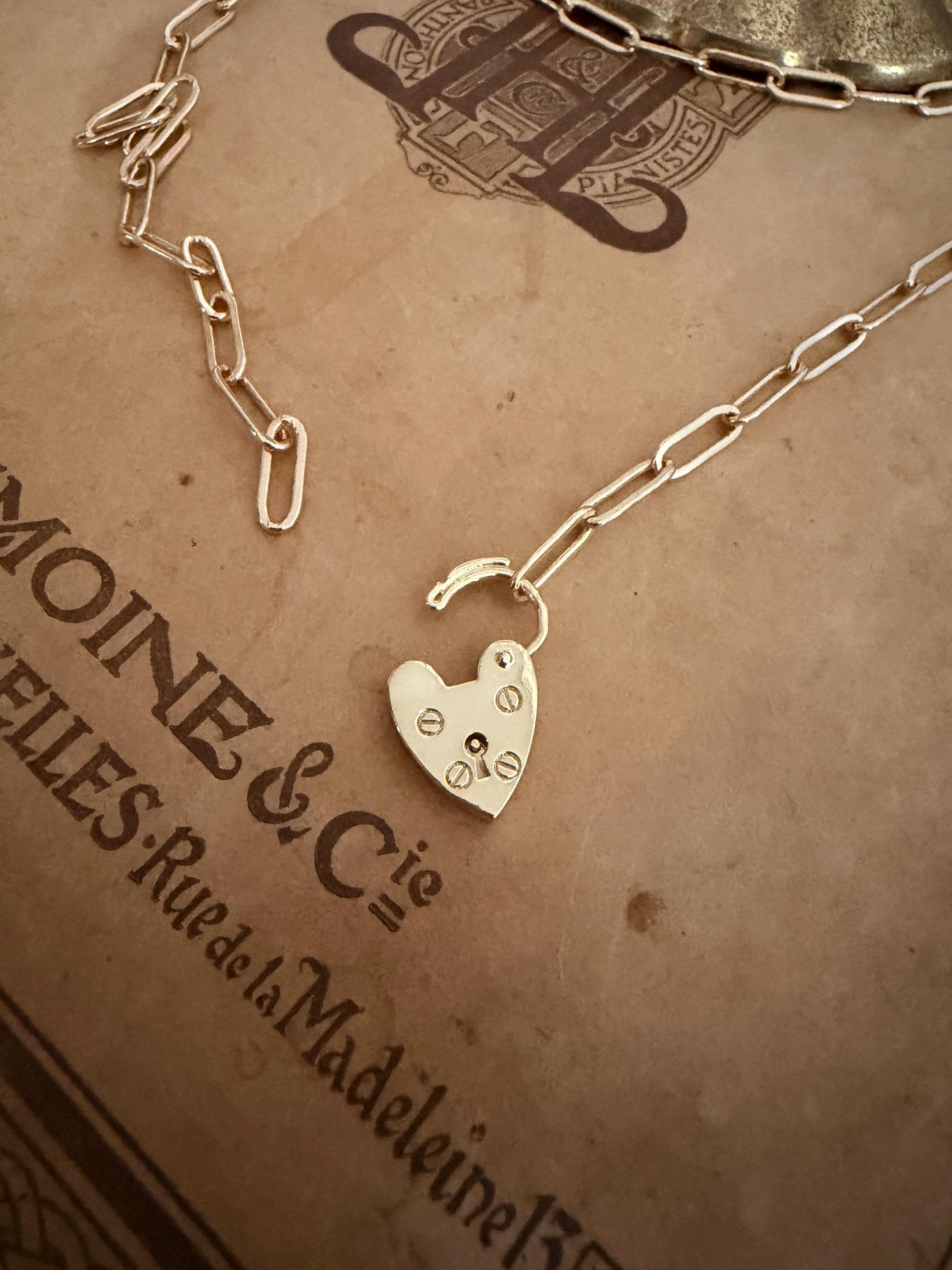 40s sweet heart jewelry padlock necklace 【公式通販】
