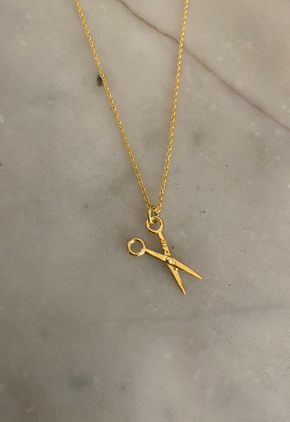 Necklace with scissors charm deals