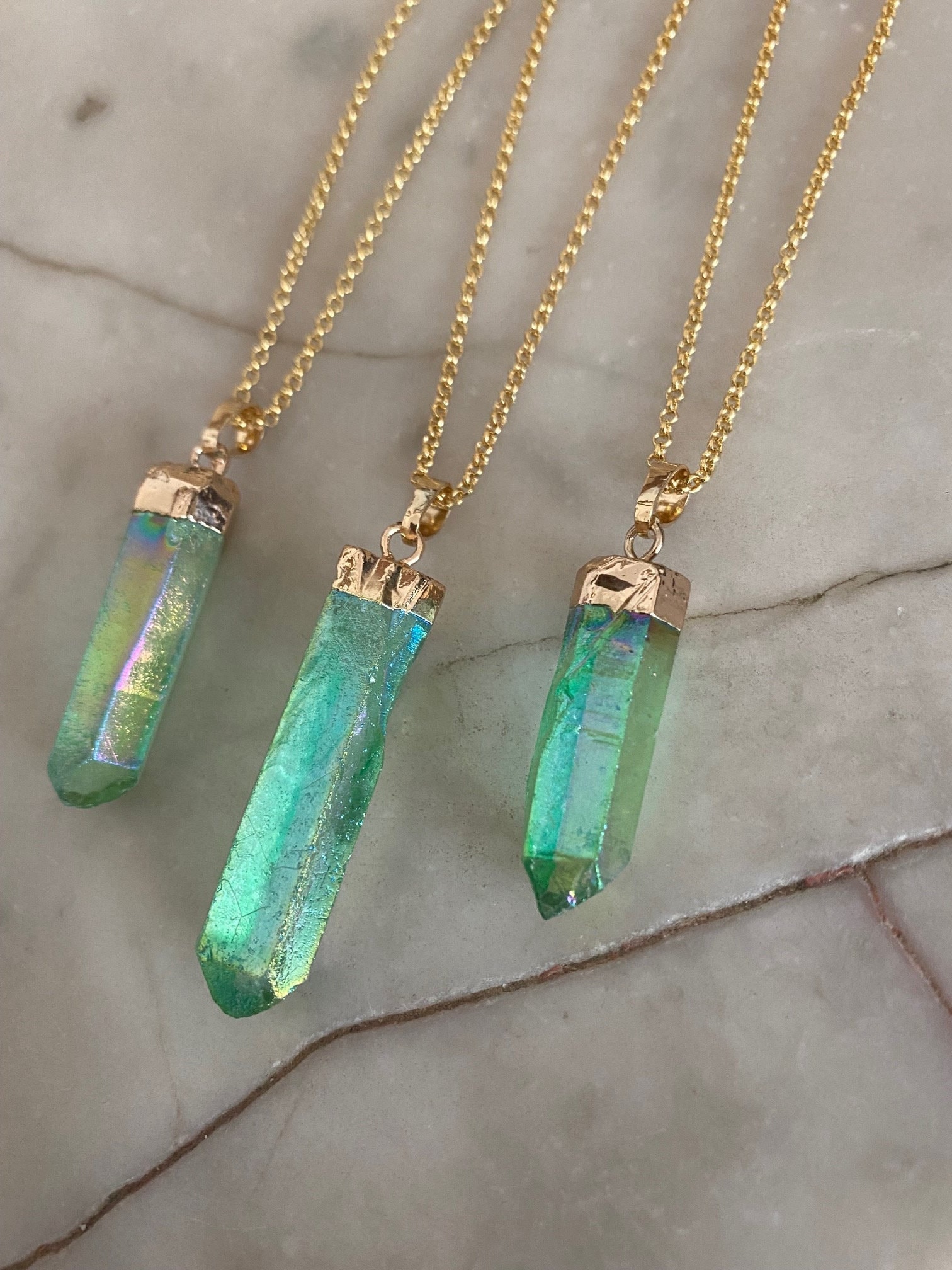 Long Crystal Pendant Etsy UK