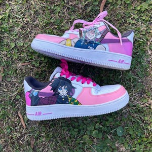 Unique Hand-Painted Demon Slayer Anime Shoes - Customizable Colors, Air Force 1