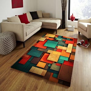 Geometric Design Rug,Geometric Pattern Rug,Colorful Rug,Geometric Rug,Washable Rug,NonSlip Rug,Home Gift Rug,Living Room Rug,Colorful Carpet