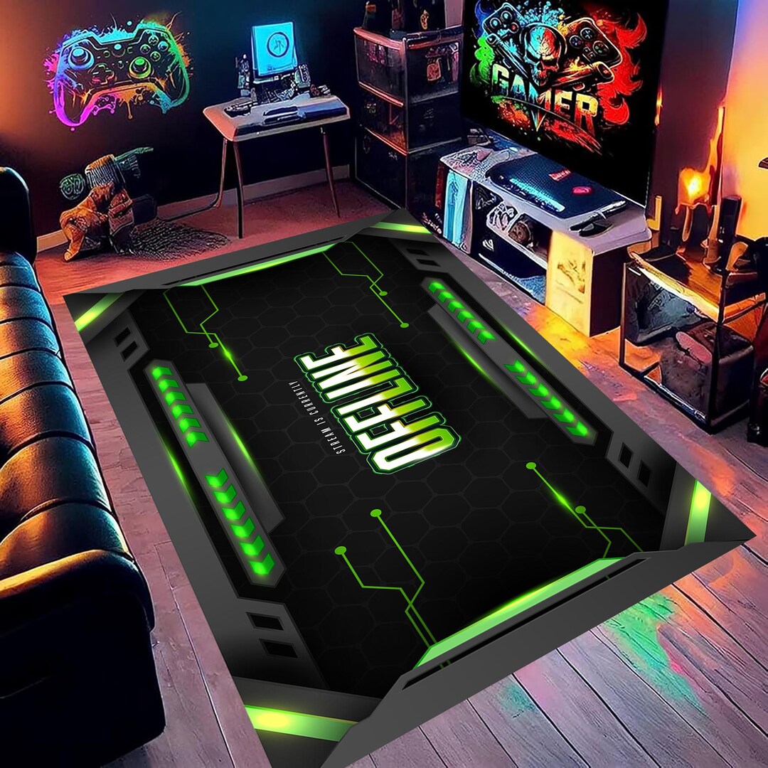 Game Room Carpet,colorful Trippy Area Rug,gamer Room Rug,game Room,man ...