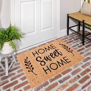 Home Sweet Home Door Mat,Beıge Mat,Personalized Mat,Floor Door Mat,Washable Mat,Outside Mat,Home Gıft Mat,Printing Mat,Non-Slip Mat,Indoor