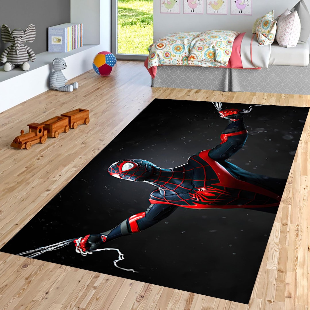 Spiderman Rug,spiderman Pattern Rug,cool Rug,kids Room Rug,washable Rug ...