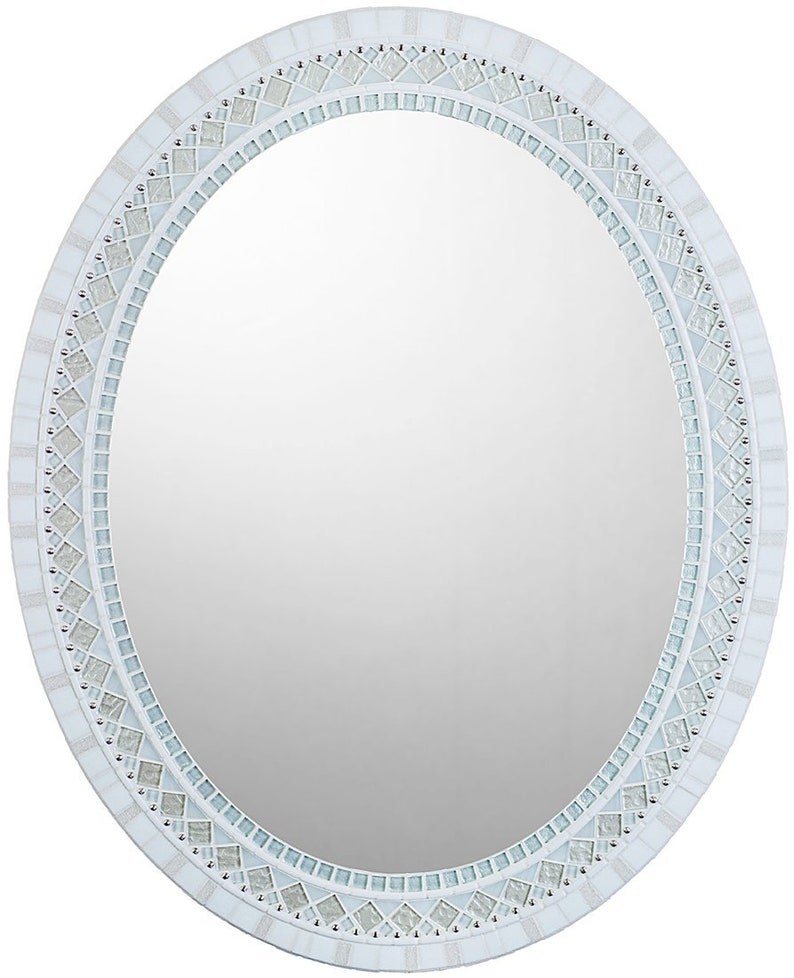White Mosaic Mirror Bathroom Oval Wall - Oval Mosaic Bathroom Mirror White Mosaic Mirror Bathroom Oval Wall - Oval Mosaic Bathroom Mirror