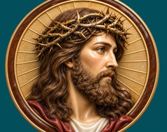 Jesus Christ STL File | Depth, High relief | 3D Illusion | Laser Cut | embossing | engraving | CNC