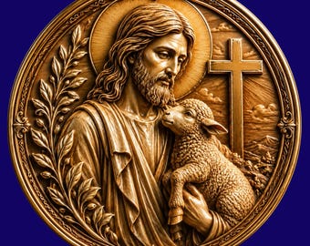 Jesus and Lamb STL | Depth, High relief | 3D Illusion | Laser Cut, Laser engraving | CNC