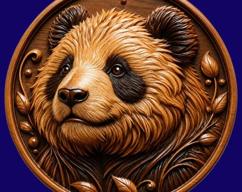 Panda STL File | Depth, High relief | 3D Illusion | Laser Cut , embossing | Laser engraving | CNC